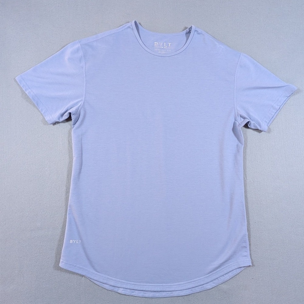 BYLT Drop Cut T-Shirt Mens Large Blue Short Sleeve Curved Hem Premium Basics